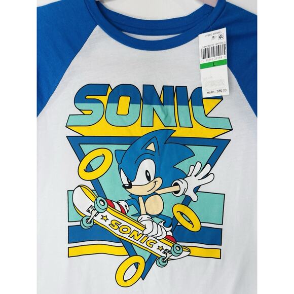 Kids Sonic Shirt Size Large Blue And Yellow - Picture 2 of 5